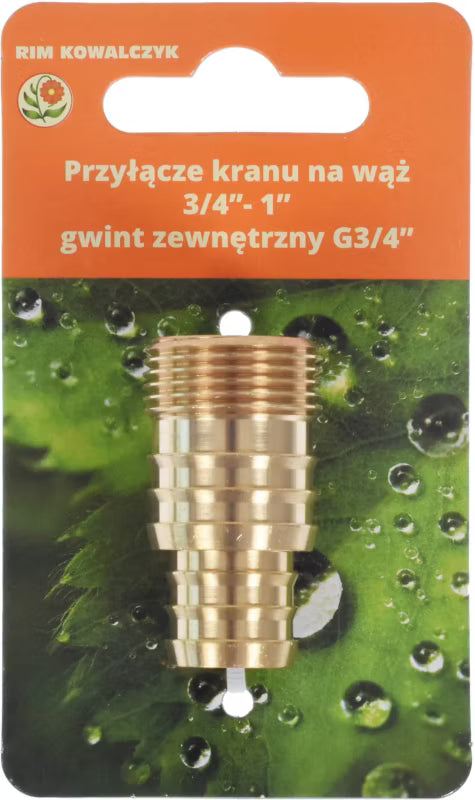 Hanekobling 1" - 3/4" Udvendigt Gevind 3/4" Messing