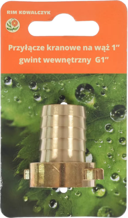 Hanekobling Messing 1" Indvendigt Gevind