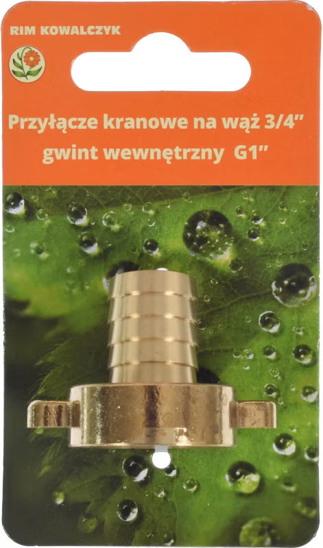 Hanekobling Messing 3/4" med 1" Indvendigt Gevind