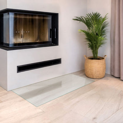 Gulvplade til Brændeovn Hærdet Glas 100x50 cm Frostet Satineret
