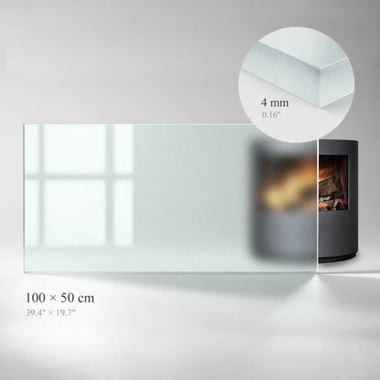 Gulvplade til Brændeovn Hærdet Glas 100x50 cm Frostet Satineret