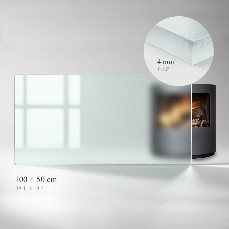 Gulvplade til Brændeovn Hærdet Glas 100x50 cm Frostet Satineret