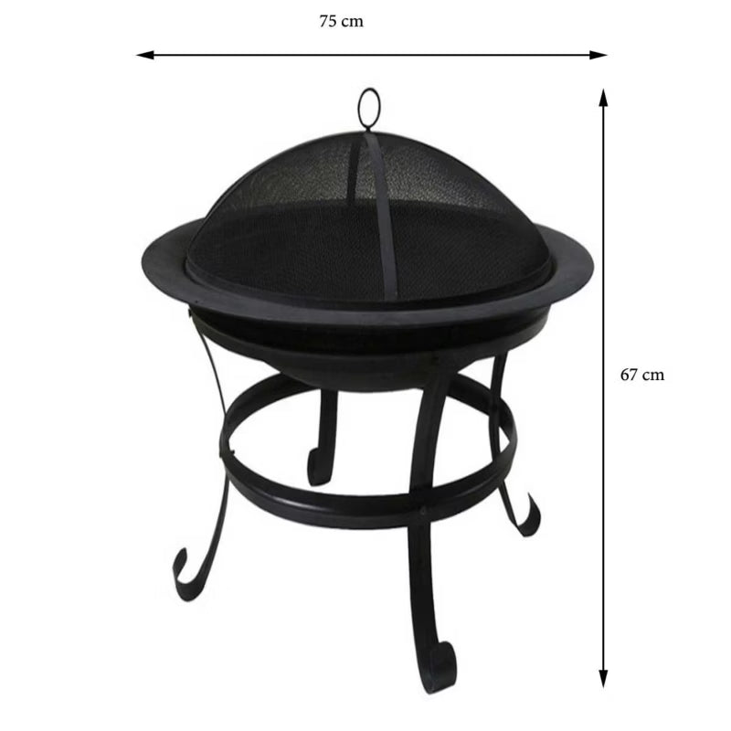 Havebålsted 75 cm Sort Stål