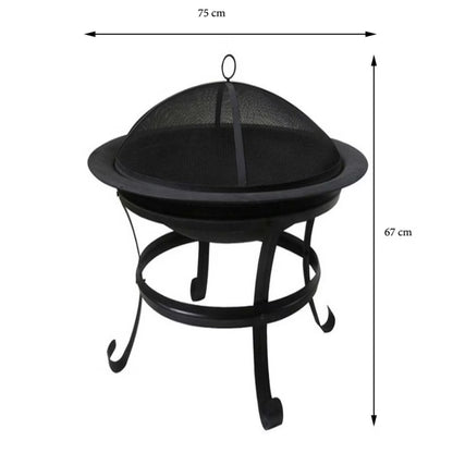 Havebålsted 75 cm Sort Stål