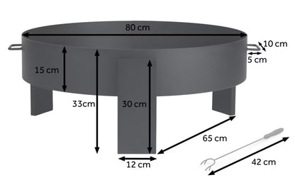 Havebålsted 80 cm Sort Stål