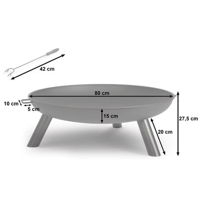 Havebålsted 80 cm Sort Stål