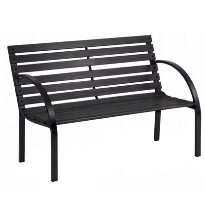 Havebænk 118x57 cm Træ og Metal Sort