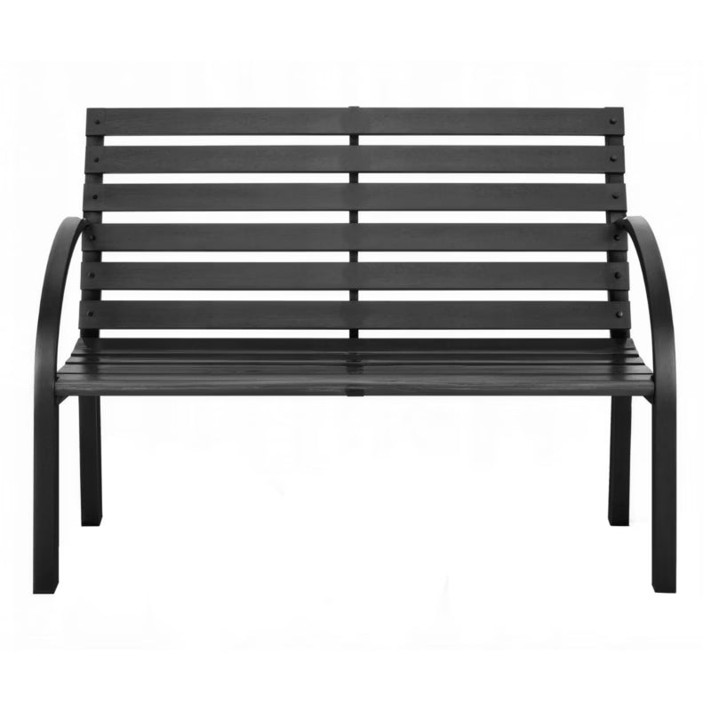 Havebænk 118x57 cm Træ og Metal Sort