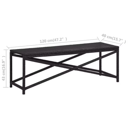 Havebænk 120 cm Sort Poly visual 46210