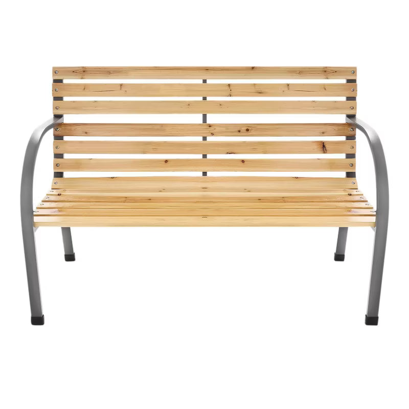 Havebænk 120 cm Træ med Ryglæn Natur G-417