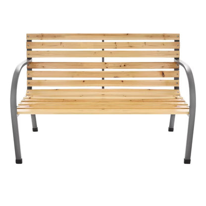 Havebænk 120 cm Træ med Ryglæn Natur G-417
