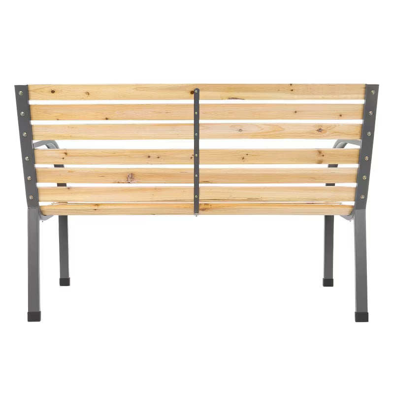 Havebænk 120 cm Træ med Ryglæn Natur G-417