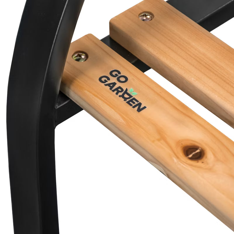 Havebænk 122 cm Brun Cedertræ med Metalstel
