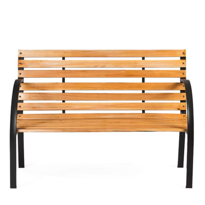 Havebænk 122 cm Brun Cedertræ med Metalstel