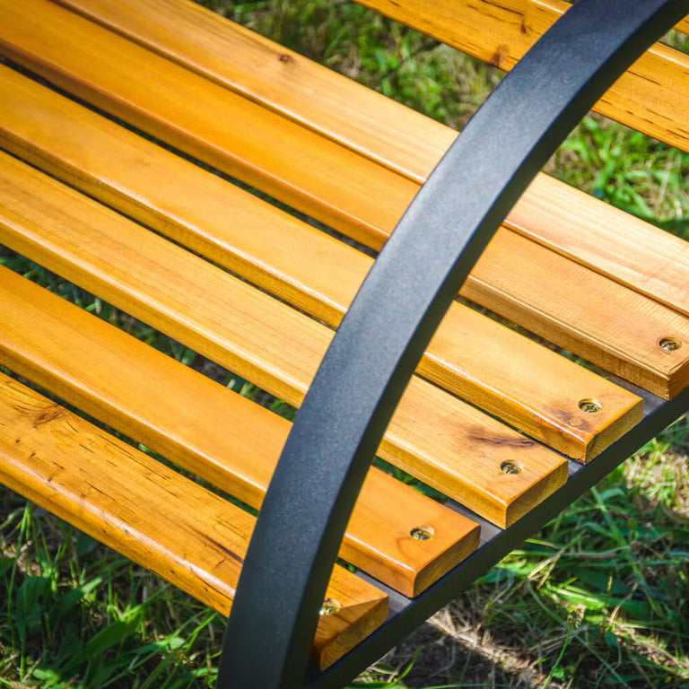 Havebænk 122 cm Brun Cedertræ med Metalstel
