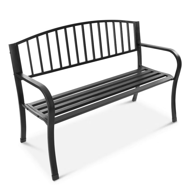 Havebænk 125x53 cm Sort Metal