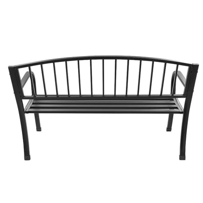 Havebænk 125x53 cm Sort Metal