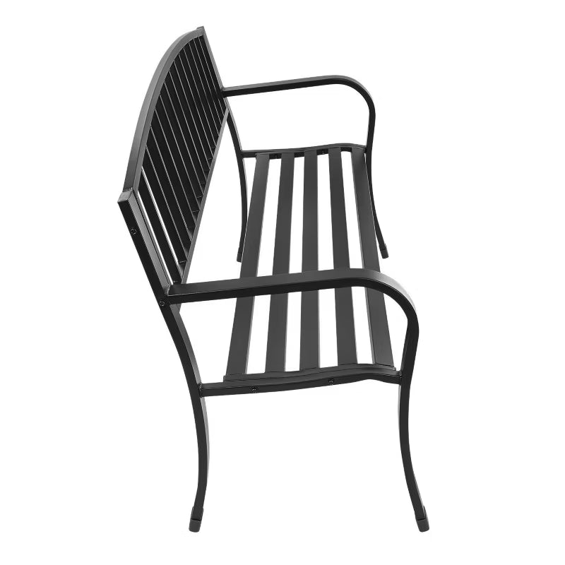 Havebænk 125x53 cm Sort Metal