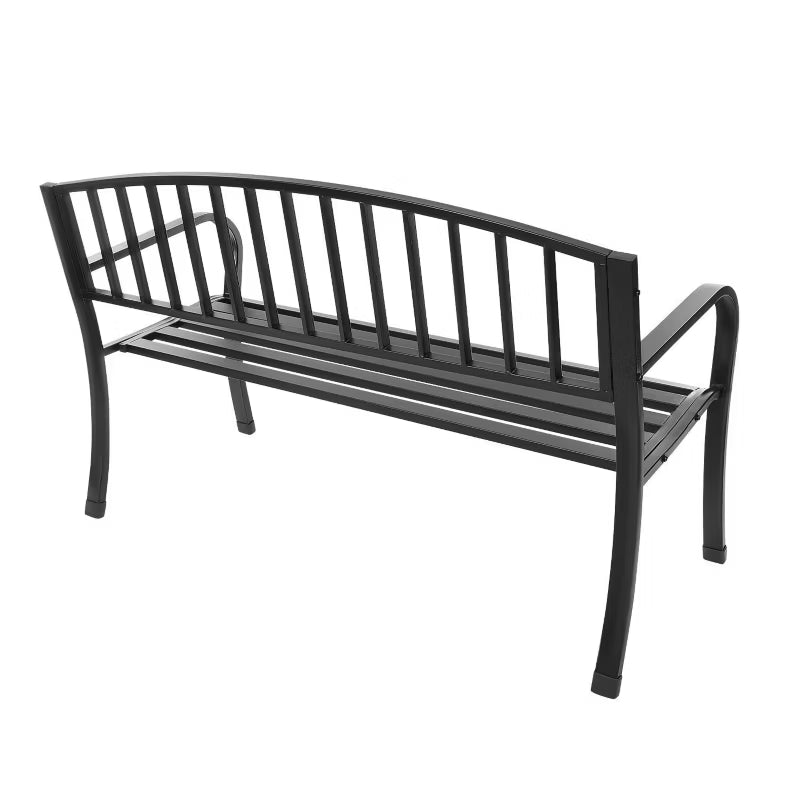Havebænk 125x53 cm Sort Metal