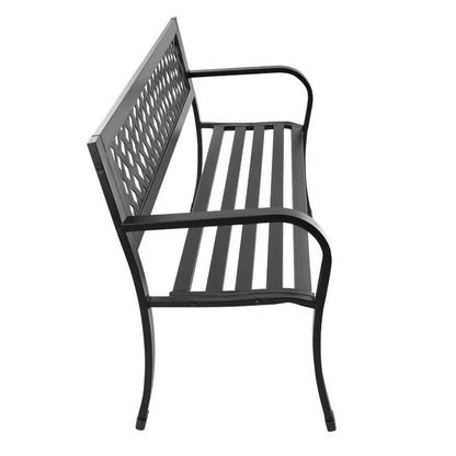 Havebænk 125x53 cm Sort Stål