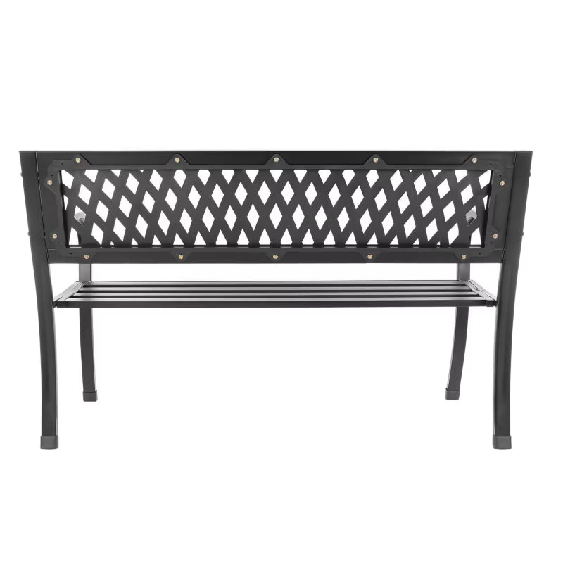 Havebænk 125x53 cm Sort Stål