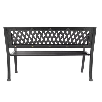 Havebænk 125x53 cm Sort Stål