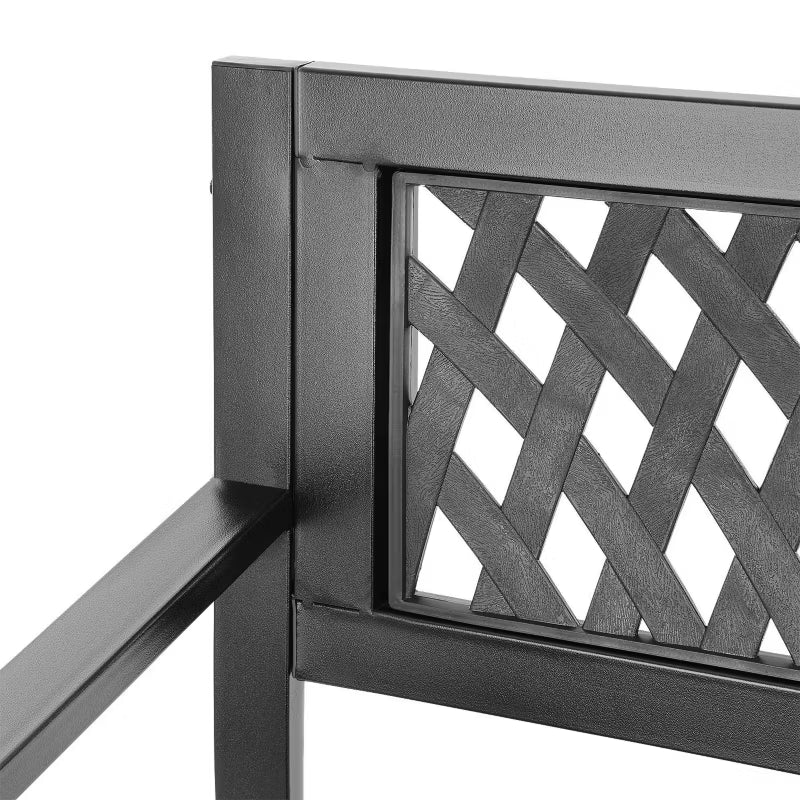 Havebænk 125x53 cm Sort Stål