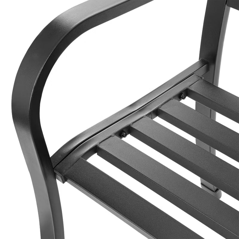Havebænk 125x53 cm Sort Stål
