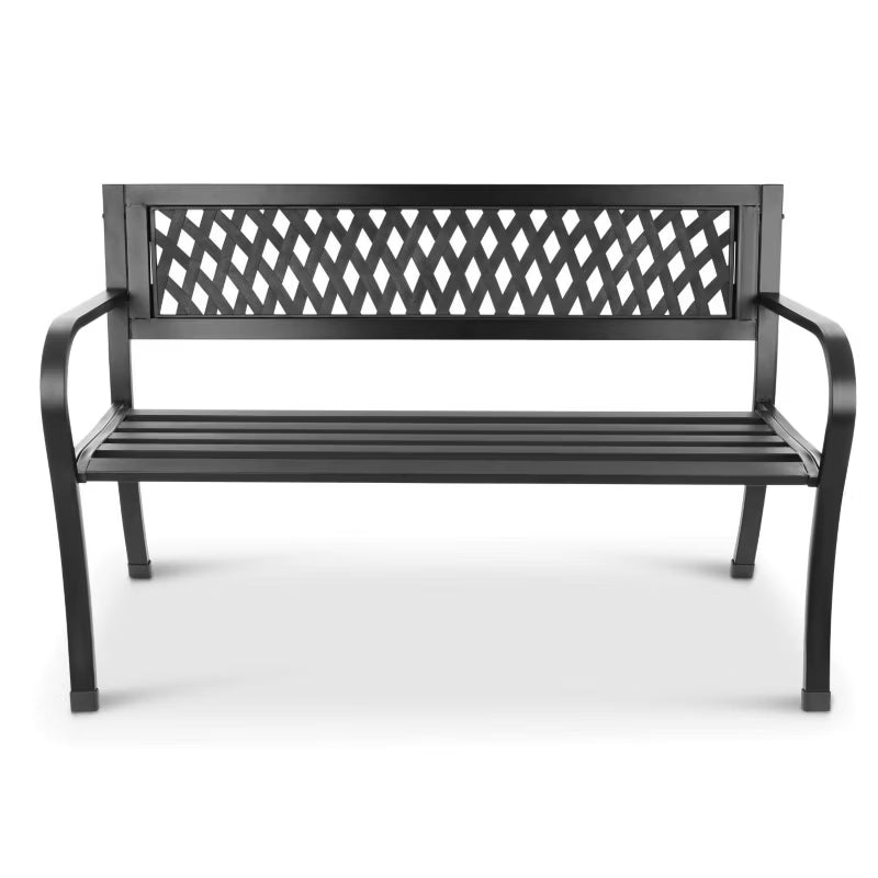 Havebænk 125x53 cm Sort Stål