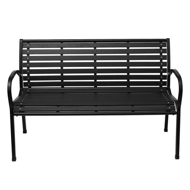 Havebænk 126x60 cm Sort Stål