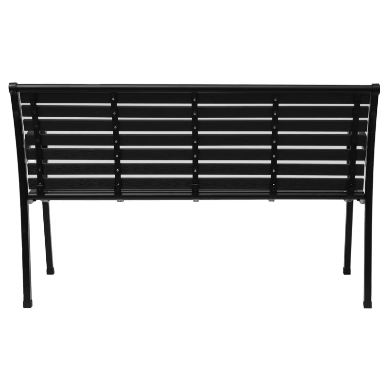 Havebænk 126x60 cm Sort Stål