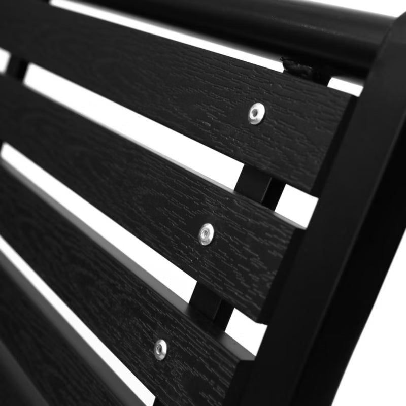 Havebænk 126x60 cm Sort Stål