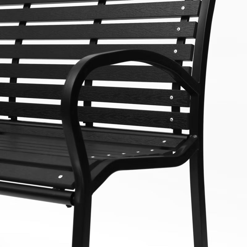Havebænk 126x60 cm Sort Stål