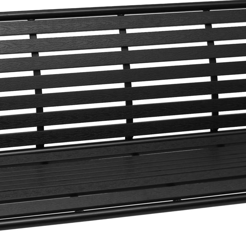 Havebænk 126x60 cm Sort Stål