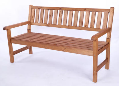 Havebænk 154x70 cm Brun Træ med Betræk