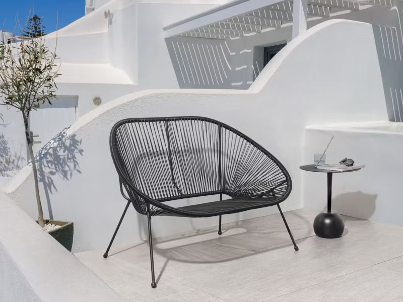 Havebænk Acapulco II 114 cm Sort Stål