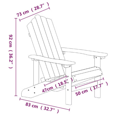 Havebænk Adirondack 73x83x92 cm Antracit 2 Stk. WM-3095693