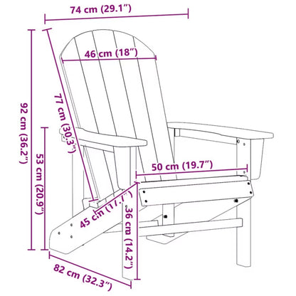 Havebænk Adirondack 74x92 cm Hvid WM-42006621