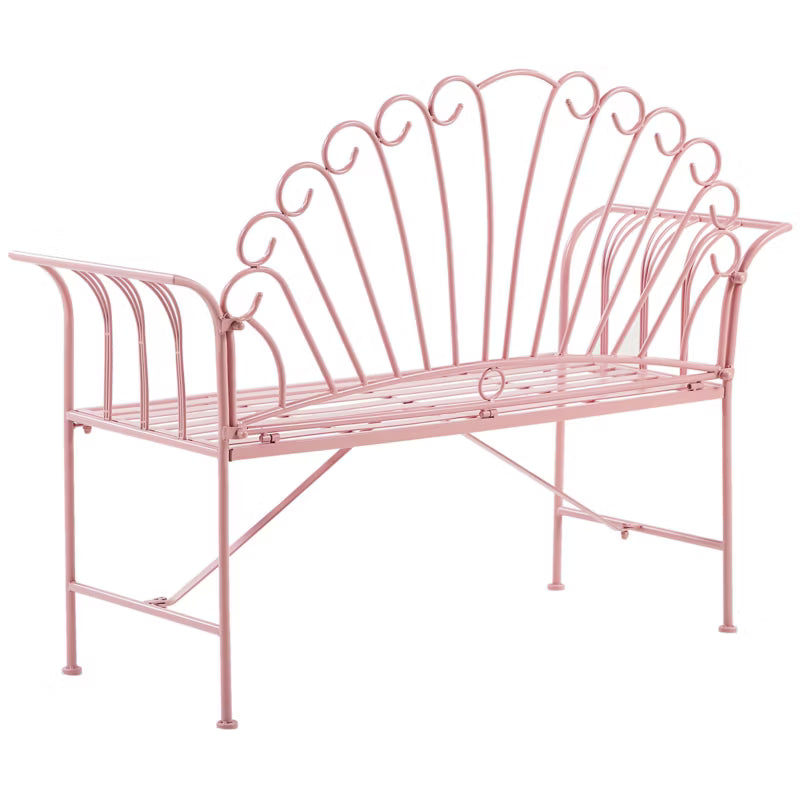 Havebænk Cavinia 125 cm Rosa Metal