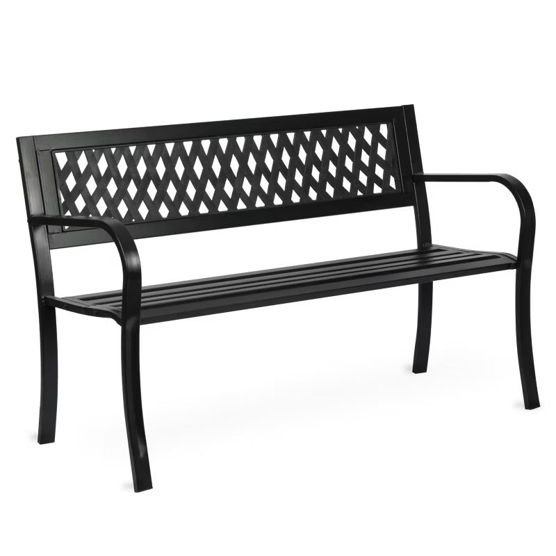 Havebænk Clover 125x49 cm Sort Stål