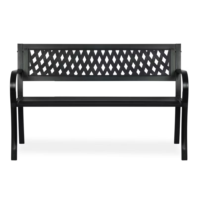 Havebænk Clover 125x49 cm Sort Stål