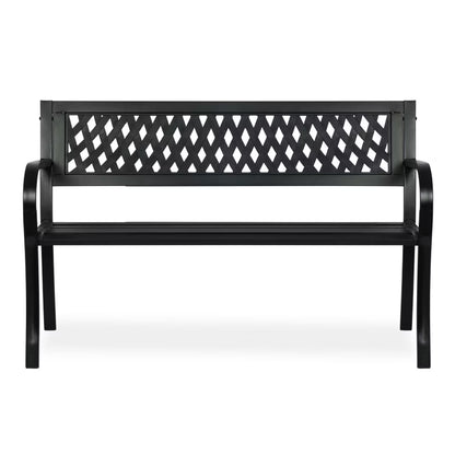 Havebænk Clover 125x49 cm Sort Stål