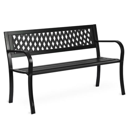 Havebænk Clover 125x49 cm Sort Stål