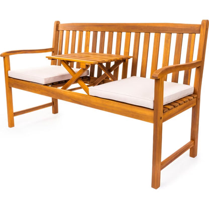 Havebænk FDZN 4020-T 150x61x91 cm Akacietræ Natur