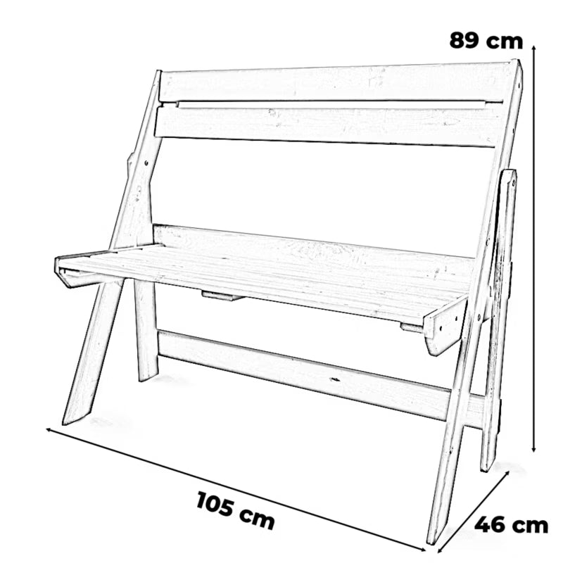 Havebænk Fyrretræ Sammenklappelig 105x46 cm