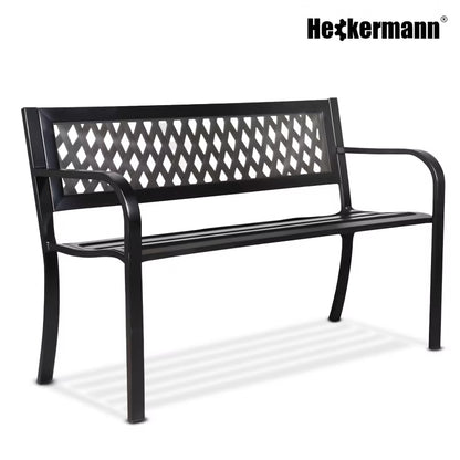 Havebænk HM-125 125 cm Sort med Hynder