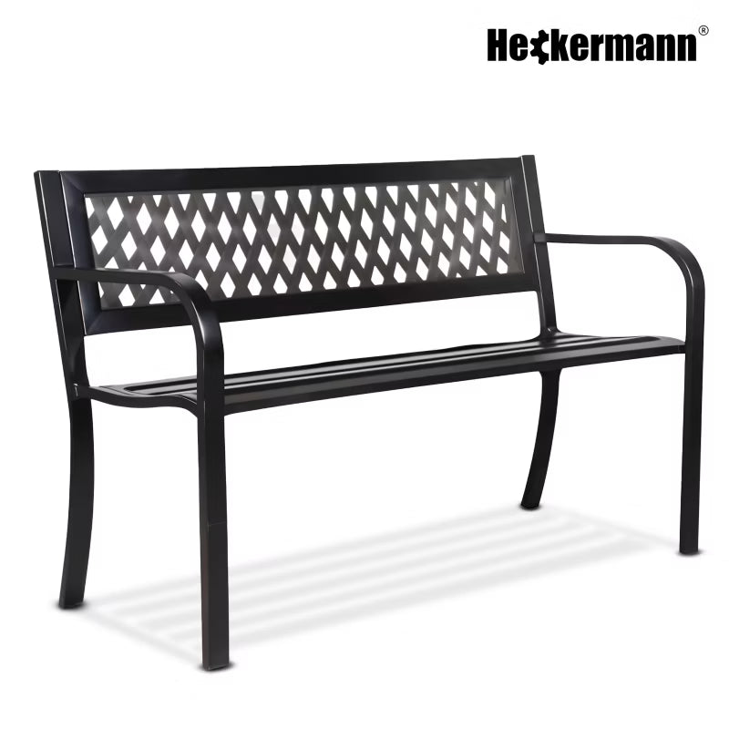 Havebænk HM-125 125 cm Sort med Hynder