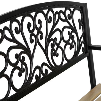 Havebænk Ivy 122 cm Brun Træ med Stålramme