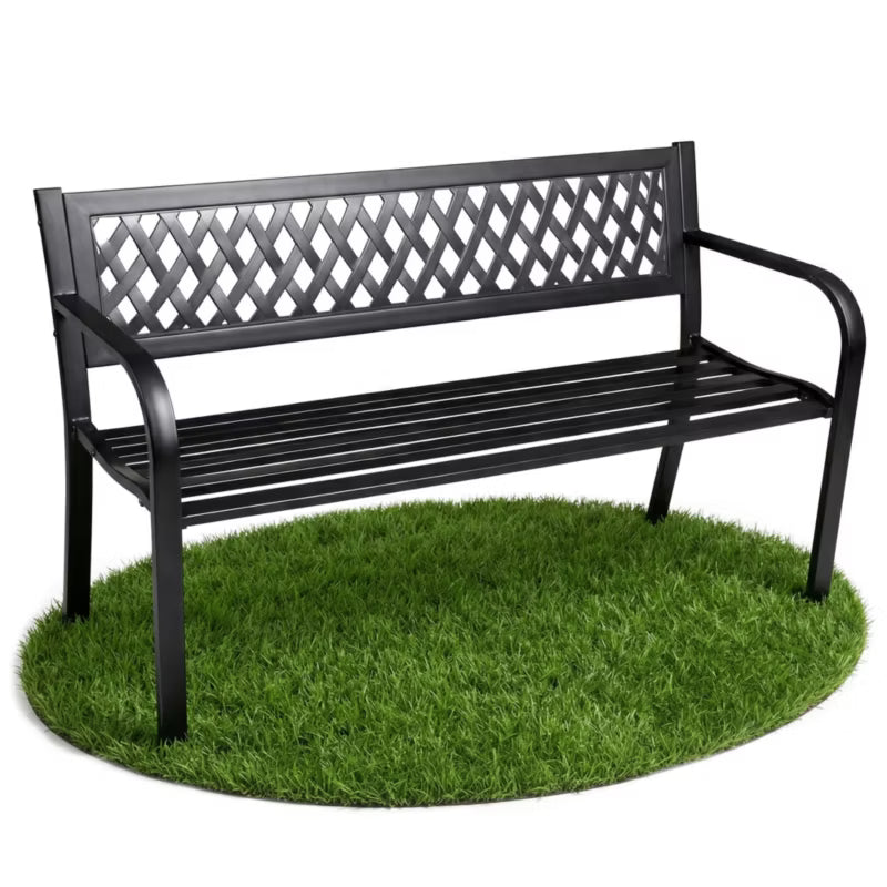 Havebænk Kalia 119x50 cm Sort Stål