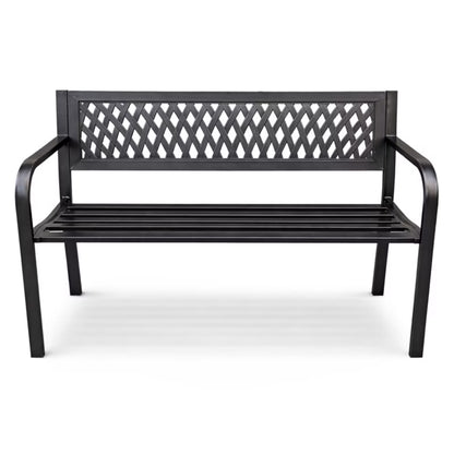 Havebænk Kalia 119x50 cm Sort Stål